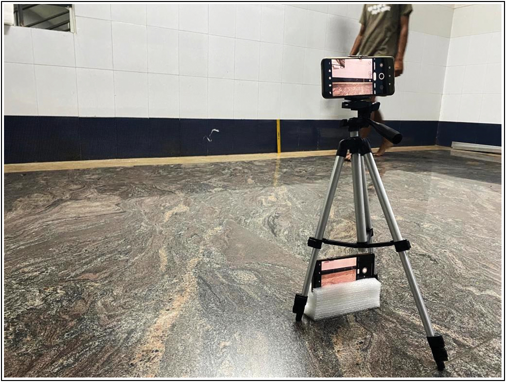 Video recording setup used in this study. The pathway length was 5 m with the recording camera placed at a distance of 3 m from the subject (reproduction size at column width)